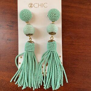 Bundle 3 for $12. 2 Chic Green Beaded Tassel Dangle Earrings